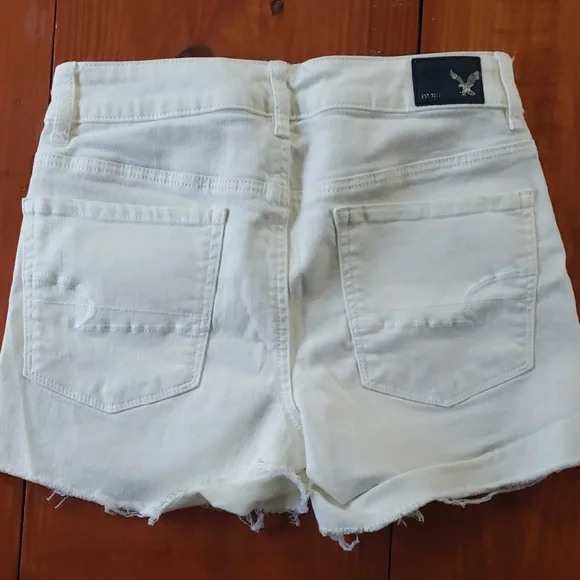 American Eagle Outfitters White Denim Cutoff Shorts - Picture 3 of 6